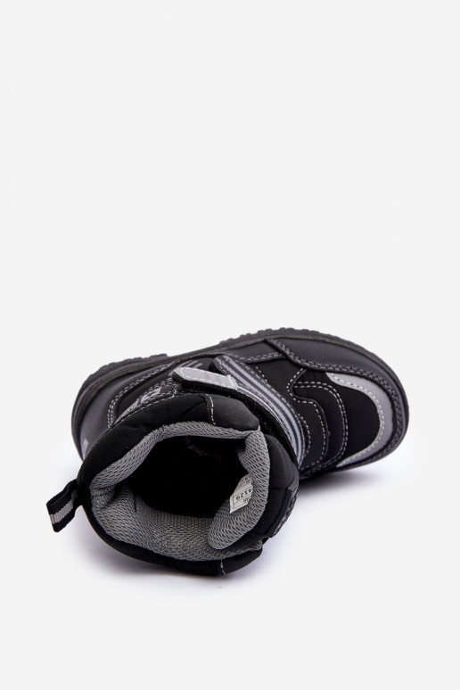 Vaikiški pašiltinti sniego batai su lipniais užsegimais juodos spalvos Big Star MM374129