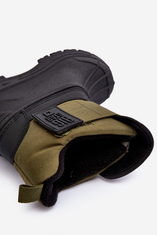 Vaikiški sniego batai su lipniais užsegimais pašiltinti chaki spalvos Big Star MM374123 Vaikiški sniego batai su lipniais užsegimais pašiltinti chaki spalvos Big Star MM374123