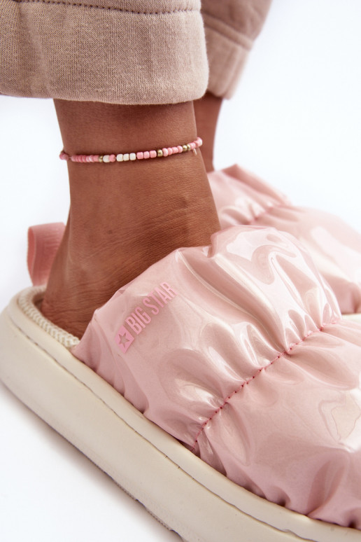 su blizgesiu Šlepetės   rožinės spalvos Big Star MM274129