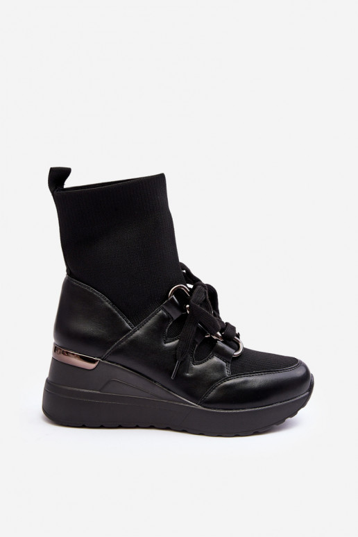 Aulinukai  su kojinės tipo auliuku juodos spalvos Helladina Aulinukai  su kojinės tipo auliuku juodos spalvos Helladina