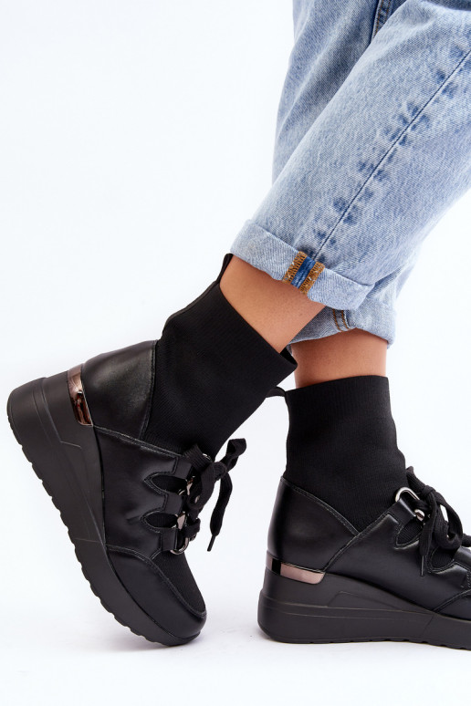 Aulinukai  su kojinės tipo auliuku juodos spalvos Helladina Aulinukai  su kojinės tipo auliuku juodos spalvos Helladina