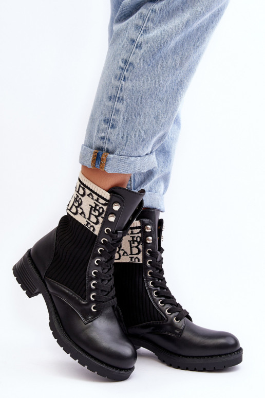 aulinukai su kojinės tipo auliuku juodos spalvos Hakina