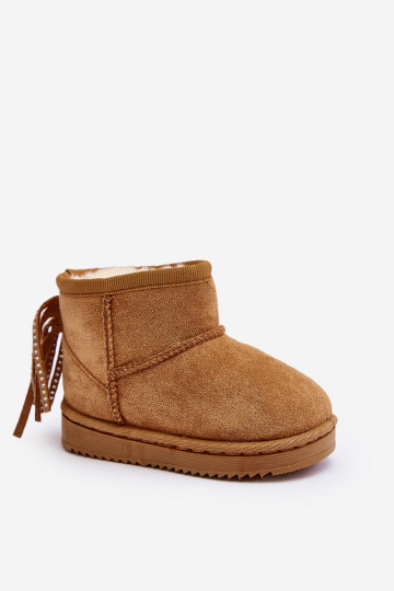 Šilti vaikiški žieminiai batai su kutais rudos spalvos Mikyla 2