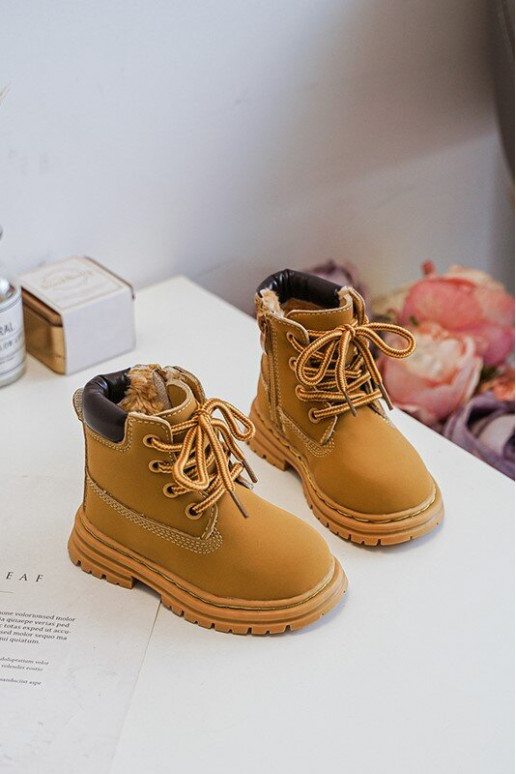 Vaikiški aulinukai batai su užtrauktukais rudos spalvos Bansi