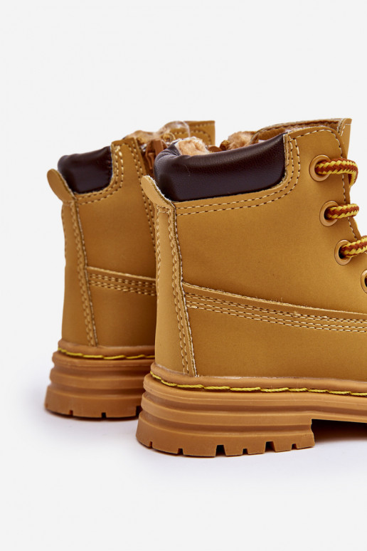 Vaikiški aulinukai batai su užtrauktukais rudos spalvos Bansi