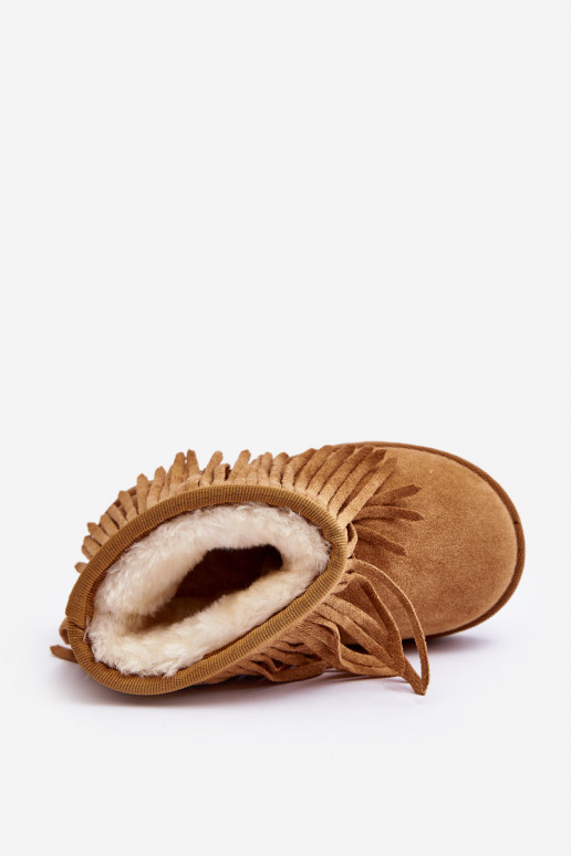 pašiltinti Aulinukai sniego batai Vaikiški i Frędzlami rudos spalvos Nimia