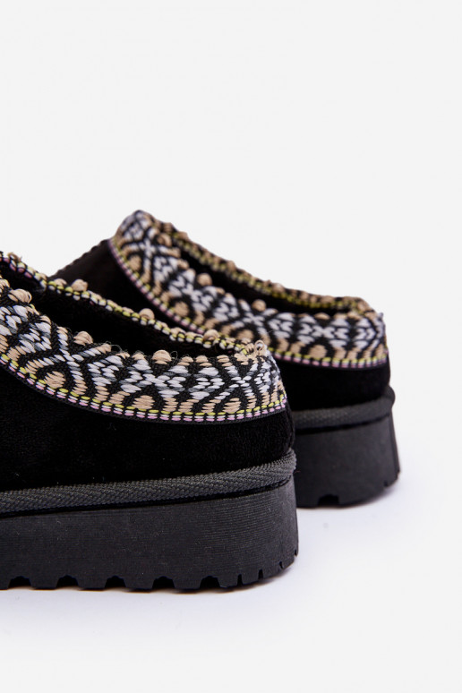 Šlepetės Vaikiški Įsispiriamo modelio pašiltinti juodos spalvos Olivane