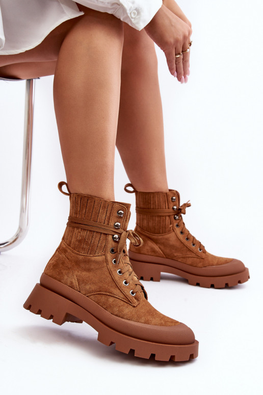 Aulinukai batai   su raišteliais rudos spalvos Gordts Aulinukai batai   su raišteliais rudos spalvos Gordts