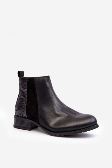 Aulinukai su plačiais kulniukais su blizgančiais žvyneliais juodos spalvos Messio 2