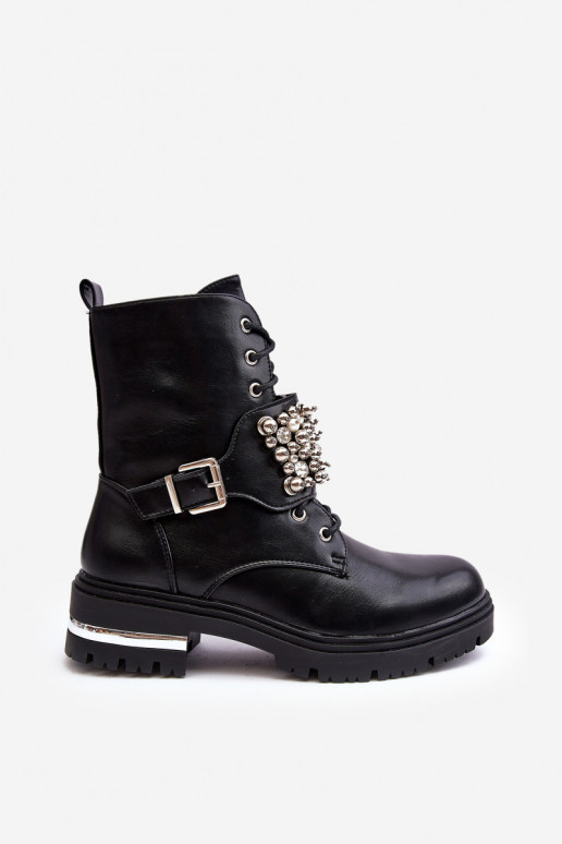 pašiltinti aulinukai Dekoruotos juodos spalvos Lennen