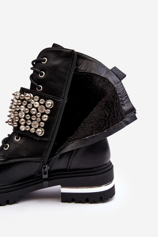 pašiltinti aulinukai Dekoruotos juodos spalvos Lennen