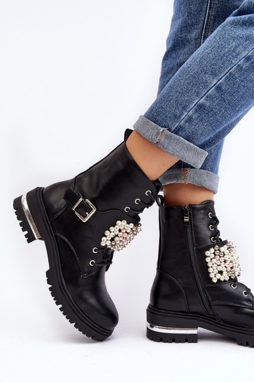 pašiltinti   auliniai batai Aulinukai Dekoruotos juodos spalvos Venizi pašiltinti   auliniai batai Aulinukai Dekoruotos juodos spalvos Venizi