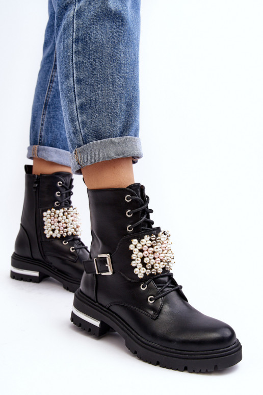 pašiltinti   auliniai batai Aulinukai Dekoruotos juodos spalvos Venizi pašiltinti   auliniai batai Aulinukai Dekoruotos juodos spalvos Venizi