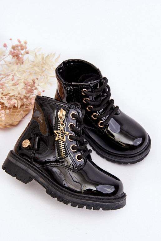 Aulinukai Vaikiški su lako efektu su užtrauktukais pašiltinti juodos spalvos Felori Aulinukai Vaikiški su lako efektu su užtrauktukais pašiltinti juodos spalvos Felori