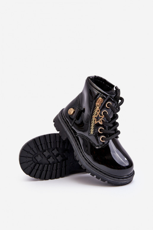 Aulinukai Vaikiški su lako efektu su užtrauktukais pašiltinti juodos spalvos Felori Aulinukai Vaikiški su lako efektu su užtrauktukais pašiltinti juodos spalvos Felori