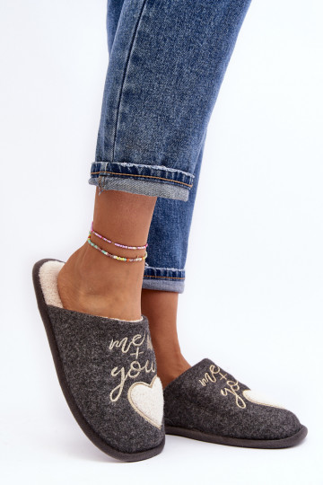 Klasikinio modelio Šlepetės Įsispiriamo modelio pašiltinti pilkos spalvos Mabira