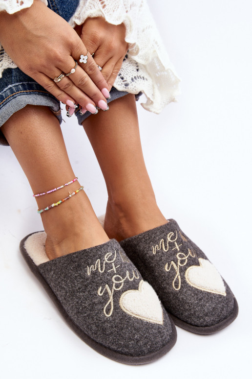 Klasikinio modelio Šlepetės Įsispiriamo modelio pašiltinti pilkos spalvos Mabira