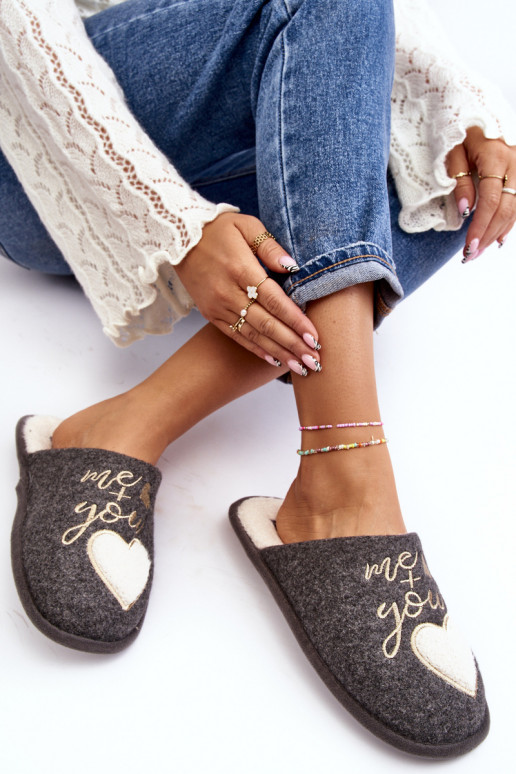 Klasikinio modelio Šlepetės Įsispiriamo modelio pašiltinti pilkos spalvos Mabira