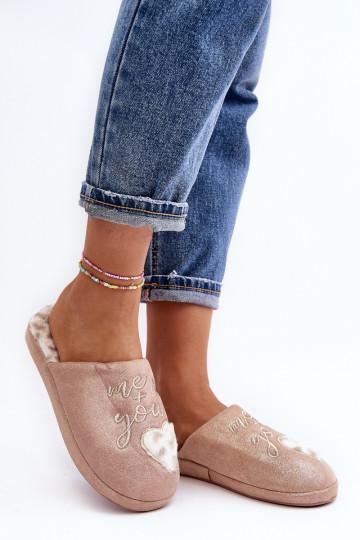 su blizgesiu Šlepetės   rožinės spalvos Geraja 2