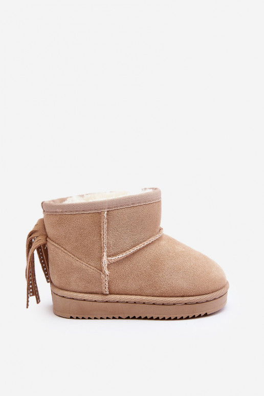 Šilti vaikiški žieminiai batai su kutais smėlio spalvos Mikyla