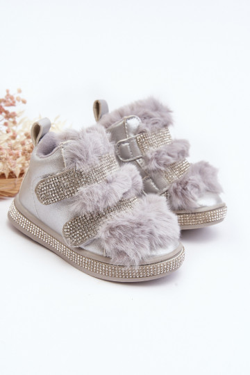 Vaikiški sniego batai pašiltinti sidabro spalvos Leela 2