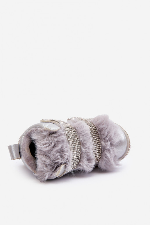 Vaikiški sniego batai pašiltinti sidabro spalvos Leela