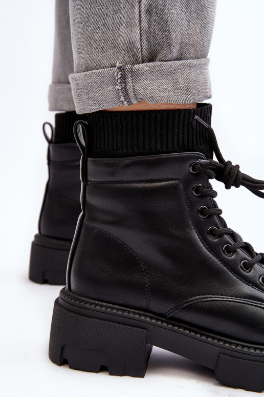 batai Moteriški aulinukai su kojinės tipo auliuku juodos spalvos Rivella