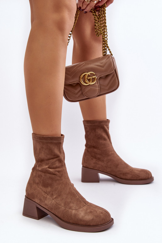 Moteriški aulinukai žemu kulniuku rudos spalvos Aphroteia