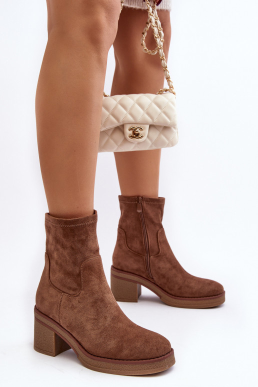 Aulinukai su aukštais kulnais rudos spalvos Argastis