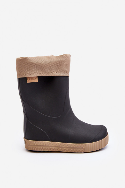 Vaikiški Guminiai batai su pašiltinimu Snow Wave Gokids 981 Juodos ir-smėlio spalvos