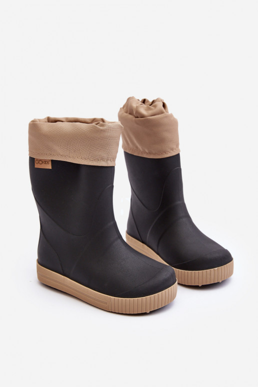 Vaikiški Guminiai batai su pašiltinimu Snow Wave Gokids 981 Juodos ir-smėlio spalvos