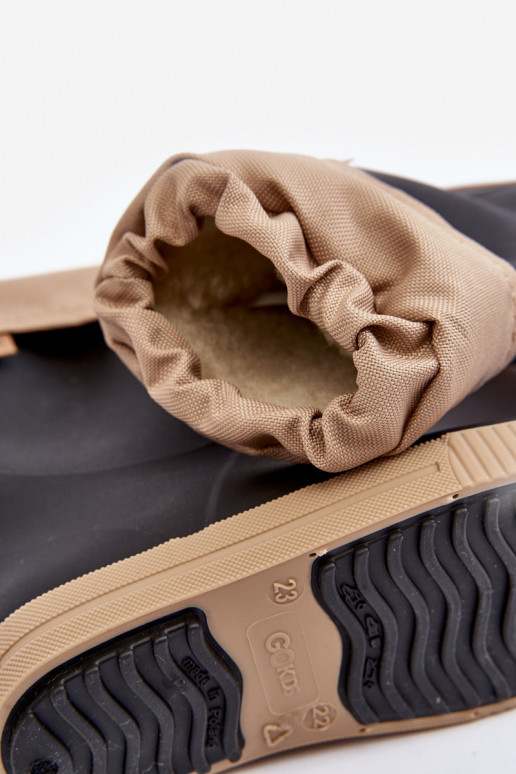 Vaikiški Guminiai batai su pašiltinimu Snow Wave Gokids 981 Juodos ir-smėlio spalvos