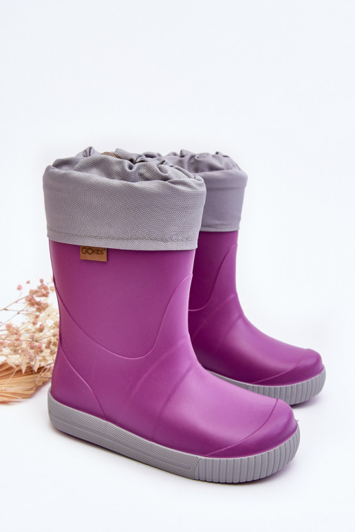 Vaikiški Guminiai batai su pašiltinimu Snow Wave Gokids 981 Violetinės spalvos