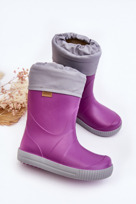 Vaikiški Guminiai batai su pašiltinimu Snow Wave Gokids 981 Violetinės spalvos