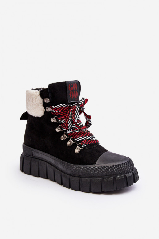 pašiltinti Aulinukai batai su masyviu padu juodos spalvos Ralotta pašiltinti Aulinukai batai su masyviu padu juodos spalvos Ralotta