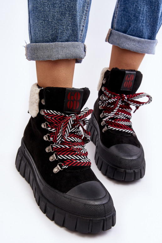 pašiltinti Aulinukai batai su masyviu padu juodos spalvos Ralotta pašiltinti Aulinukai batai su masyviu padu juodos spalvos Ralotta