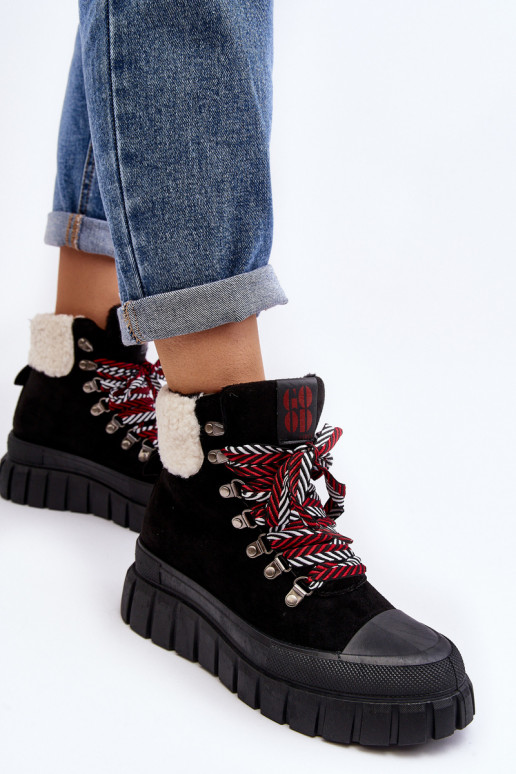 pašiltinti Aulinukai batai su masyviu padu juodos spalvos Ralotta pašiltinti Aulinukai batai su masyviu padu juodos spalvos Ralotta