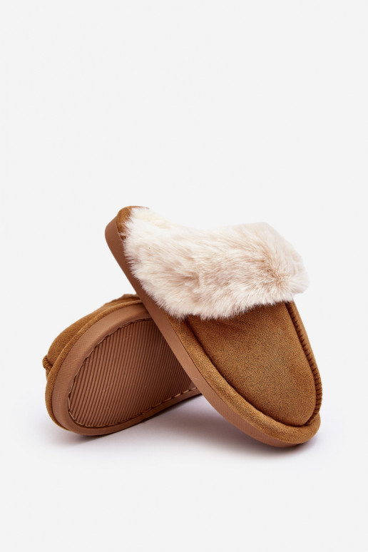 Vaikiškos šlepetės su kailiuku rudos spalvos Befana Vaikiškos šlepetės su kailiuku rudos spalvos Befana