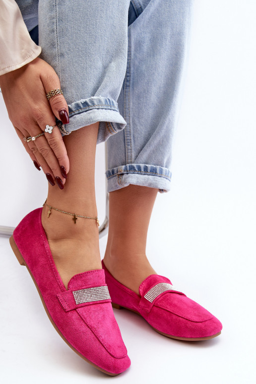 Mokasinai su tviskančiomis akutėmis rožinės spalvos Ralrika