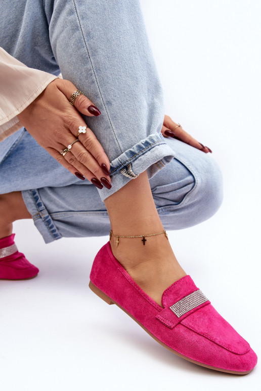 Mokasinai su tviskančiomis akutėmis rožinės spalvos Ralrika