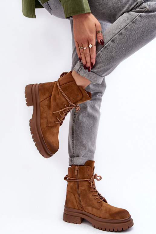 Moteriški aulinukai su masyviu padu rudos spalvos Narelona Moteriški aulinukai su masyviu padu rudos spalvos Narelona