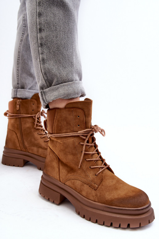 Moteriški aulinukai su masyviu padu rudos spalvos Narelona Moteriški aulinukai su masyviu padu rudos spalvos Narelona