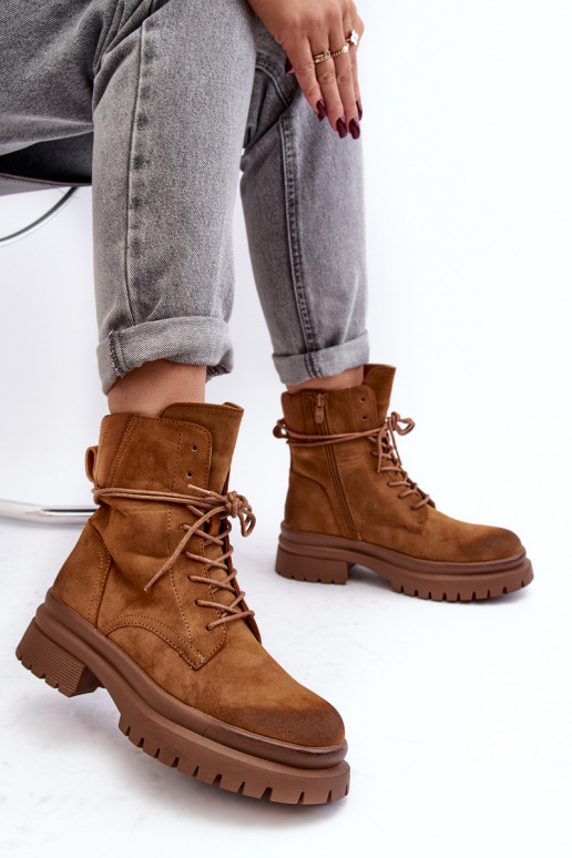 Moteriški aulinukai su masyviu padu rudos spalvos Narelona Moteriški aulinukai su masyviu padu rudos spalvos Narelona