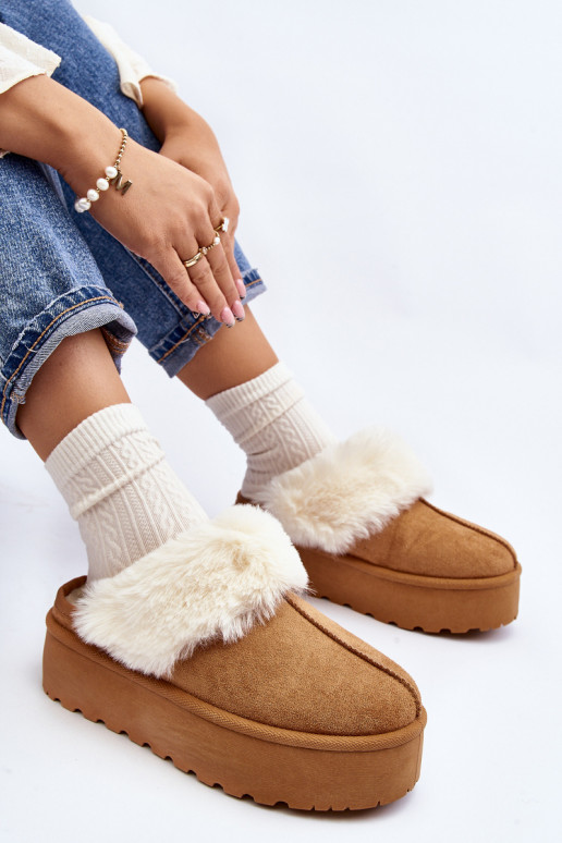 Šlepetės sniego batai   su masyviu padu rudos spalvos Starlyn