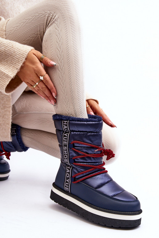 sniego batai su stilingomis detalėmis tamsiai mėlynos spalvos Lilara sniego batai su stilingomis detalėmis tamsiai mėlynos spalvos Lilara