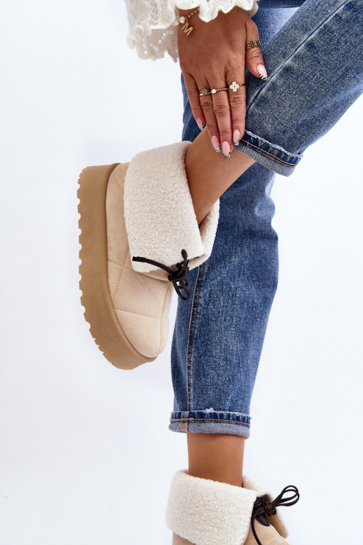 sniego batai su platforma su pašiltinimu dramblio kaulo spalvos Olimuka sniego batai su platforma su pašiltinimu dramblio kaulo spalvos Olimuka