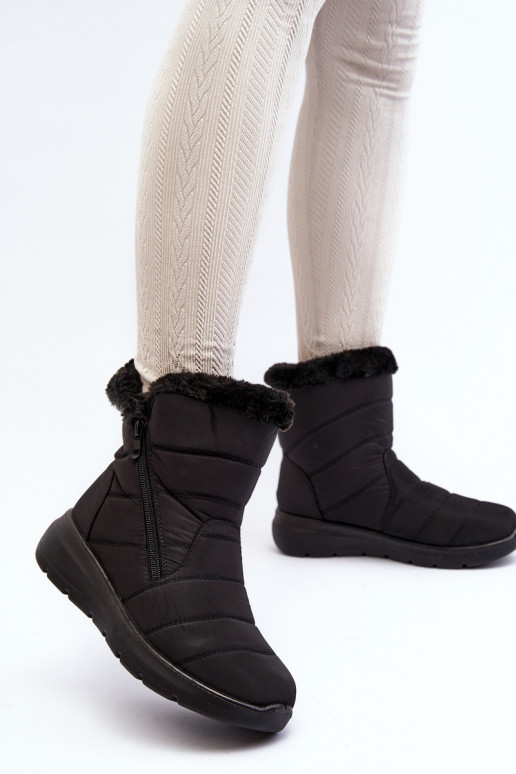 sniego batai   su užtrauktukais su kailiuku juodos spalvos Zeuna sniego batai   su užtrauktukais su kailiuku juodos spalvos Zeuna