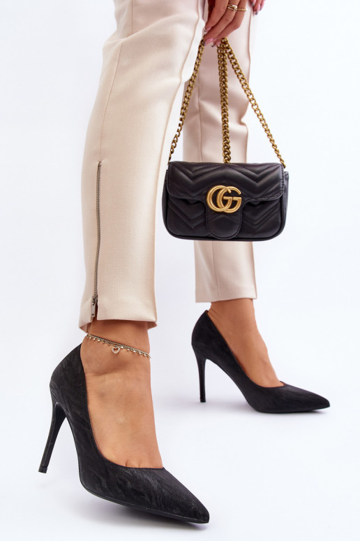 aukštakulniai bateliai Dekoruotos su blizgesiuem juodos spalvos Klonisa aukštakulniai bateliai Dekoruotos su blizgesiuem juodos spalvos Klonisa