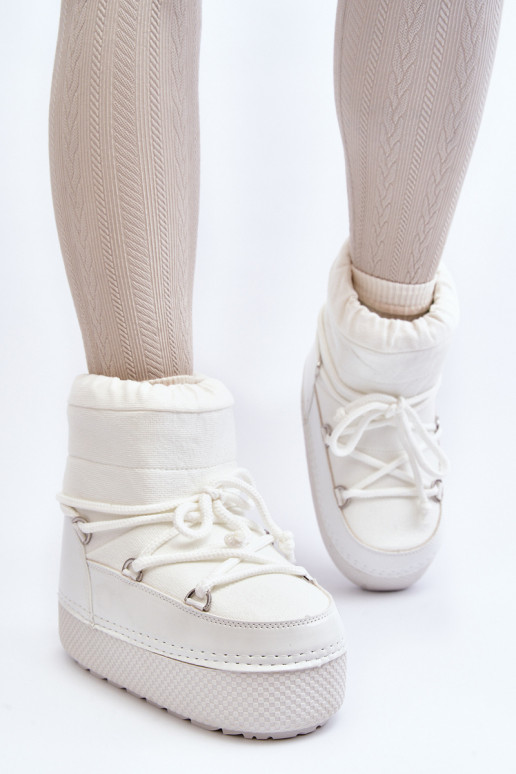 sniego batai su stilingomis detalėmis baltos spalvos Toolsa sniego batai su stilingomis detalėmis baltos spalvos Toolsa