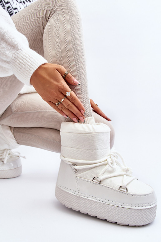 sniego batai su stilingomis detalėmis baltos spalvos Toolsa sniego batai su stilingomis detalėmis baltos spalvos Toolsa